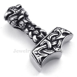 Collier Pendentif Marteau De Thor En Titane (Chaîne Gratuite)