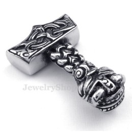 Collier Pendentif Marteau De Thor En Titane (Chaîne Gratuite)