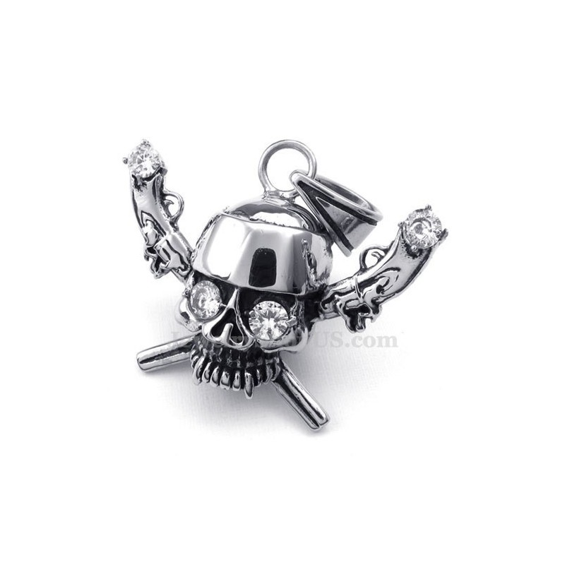 Collier Pendentif Crâne De Pirate En Titane (Chaîne Gratuite)