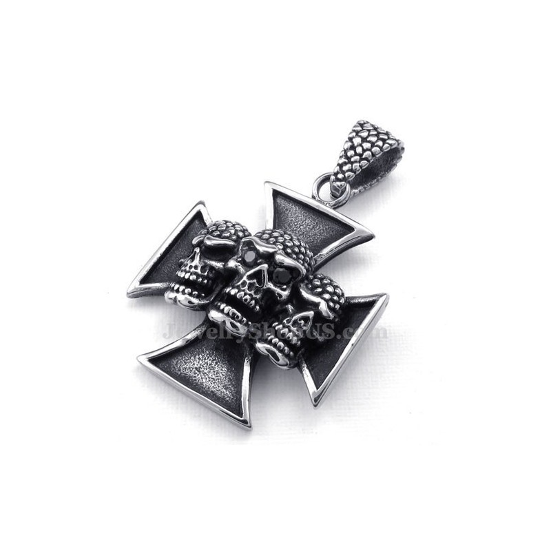 Collier Pendentif Tête De Mort En Titane The Cross (Chaîne Gratuite) Collier Pendentif Tête De Mort En Titane The Cross (Chaîne Gratuite)