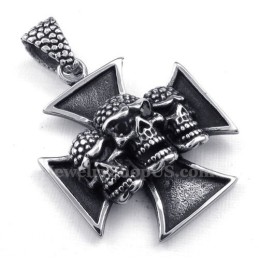 Collier Pendentif Tête De Mort En Titane The Cross (Chaîne Gratuite)