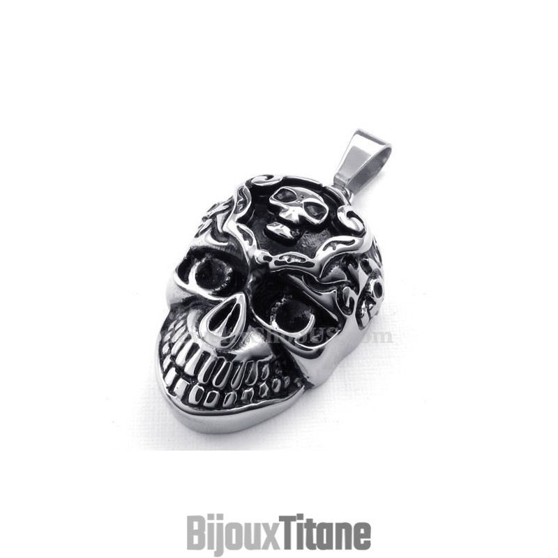 Collier Élégant Avec Pendentif Tête De Mort En Titane (Chaîne Gratuite) Collier Élégant Avec Pendentif Tête De Mort En Titane (Chaîne Gratuite)