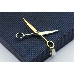 Pendentif Gloden Scissor Fashion En Titane - Chaîne Offerte