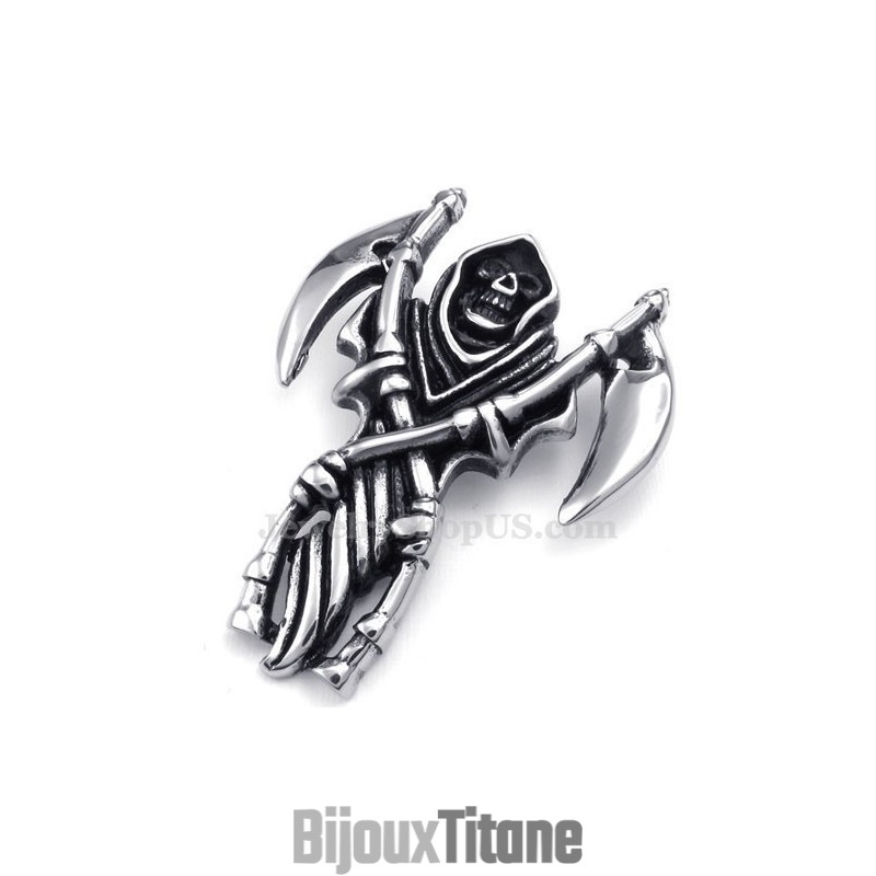 Collier Pendentif Faucheuse En Titane (Chaîne Gratuite) Collier Pendentif Faucheuse En Titane (Chaîne Gratuite)