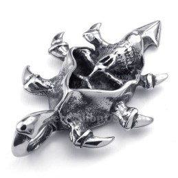 Superbe Collier Pendentif Tête De Mort En Titane (Chaîne Gratuite)