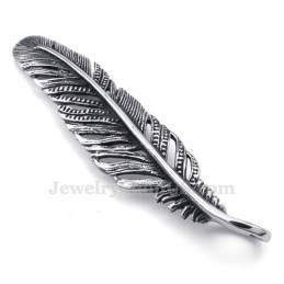 Collier Pendentif Plume En Titane (Chaîne Gratuite)