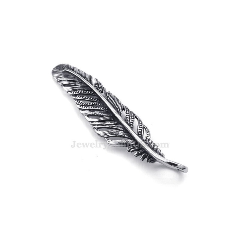 Collier Pendentif Plume En Titane (Chaîne Gratuite) Collier Pendentif Plume En Titane (Chaîne Gratuite)