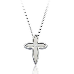 Pendentif En Titane Avec Fleur Cruciforme Séparable - Chaîne Offerte