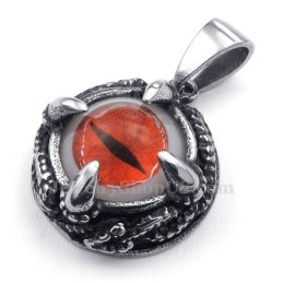 Collier Pendentif Œil De Chat Rouge En Titane (Chaîne Offerte)