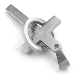 Collier Pendentif Croix En Titane Avec Inscription « Écriture » (Chaîne Gratuite)