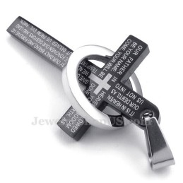 Collier Avec Pendentif Croix Noire En Titane (Chaîne Gratuite)