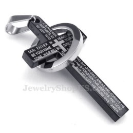 Collier Avec Pendentif Croix Noire En Titane (Chaîne Gratuite)