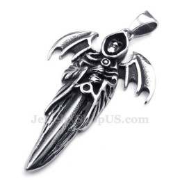 Collier Pendentif Exquis En Titane Grim Reaper (Chaîne Gratuite)