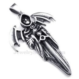 Collier Pendentif Exquis En Titane Grim Reaper (Chaîne Gratuite)