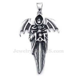 Collier Pendentif Exquis En Titane Grim Reaper (Chaîne Gratuite)