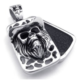 Collier Pendentif Tête De Mort En Titane (Chaîne Offerte)