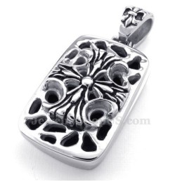 Collier Pendentif Croix En Titane Avec Cartes (Chaîne Gratuite)