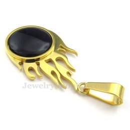 Collier Avec Pendentif Boule De Feu En Titane Et Or (Chaîne Gratuite)