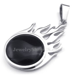 Collier Avec Pendentif Boule De Feu En Titane Et Argent (Chaîne Gratuite)