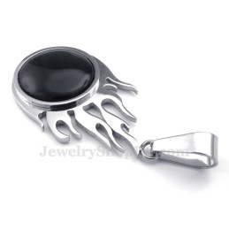 Collier Avec Pendentif Boule De Feu En Titane Et Argent (Chaîne Gratuite)