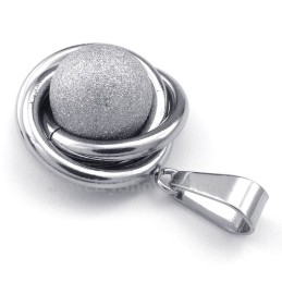 Collier Avec Pendentif Boule En Titane Et Argent (Chaîne Offerte)
