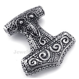 Collier Pendentif Marteau De Thor En Titane (Chaîne Gratuite)