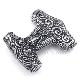 Collier Pendentif Marteau De Thor En Titane (Chaîne Gratuite)