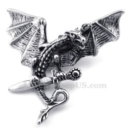 Collier Pendentif Ptérosaure En Titane Exquis (Chaîne Gratuite)