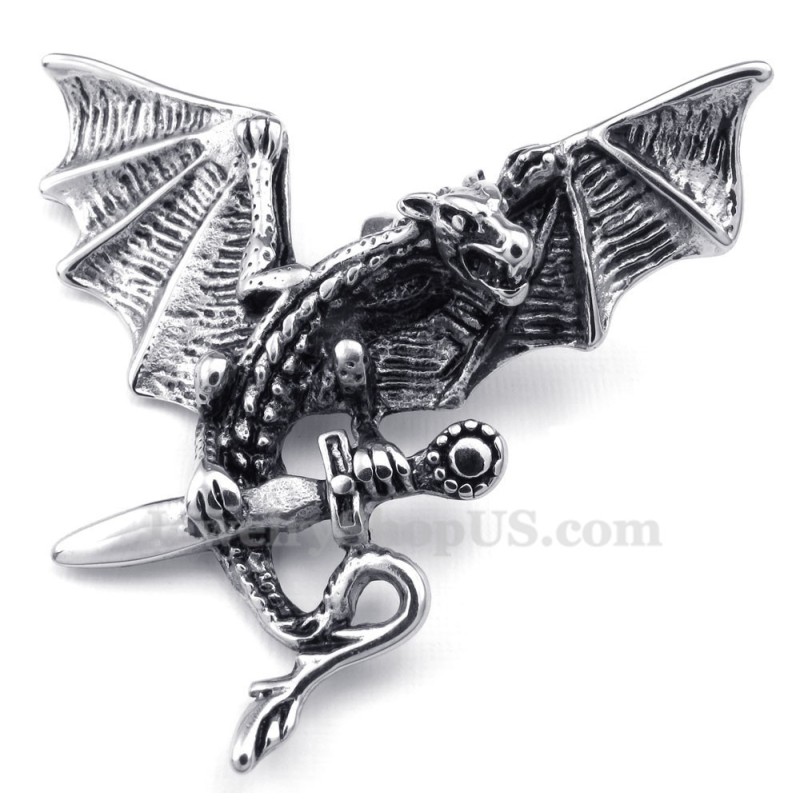 Collier Pendentif Ptérosaure En Titane Exquis (Chaîne Gratuite) Collier Pendentif Ptérosaure En Titane Exquis (Chaîne Gratuite)