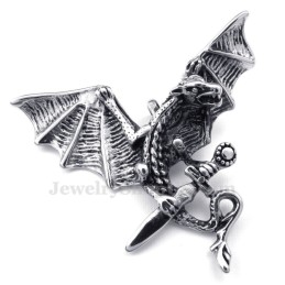 Collier Pendentif Ptérosaure En Titane Exquis (Chaîne Gratuite)