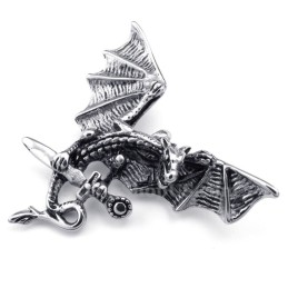 Collier Pendentif Ptérosaure En Titane Exquis (Chaîne Gratuite)