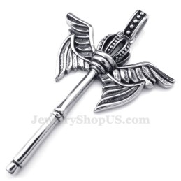 Collier Pendentif Sceptre Couronne En Titane (Chaîne Gratuite)