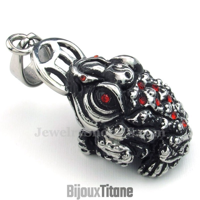 Collier Pendentif Crapaud En Titane (Chaîne Gratuite) Collier Pendentif Crapaud En Titane (Chaîne Gratuite)