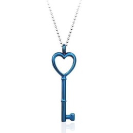 Pendentif Clé En Titane En Forme De Cœur - Chaîne Offerte