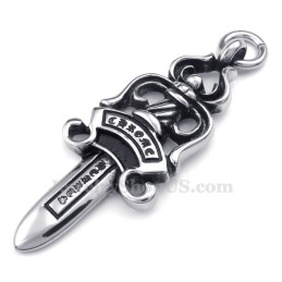 Collier Pendentif Épée En Titane (Chaîne Gratuite)