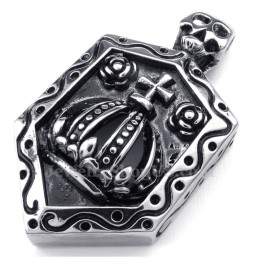 Collier Pendentif Couronne Impériale En Titane (Chaîne Gratuite)