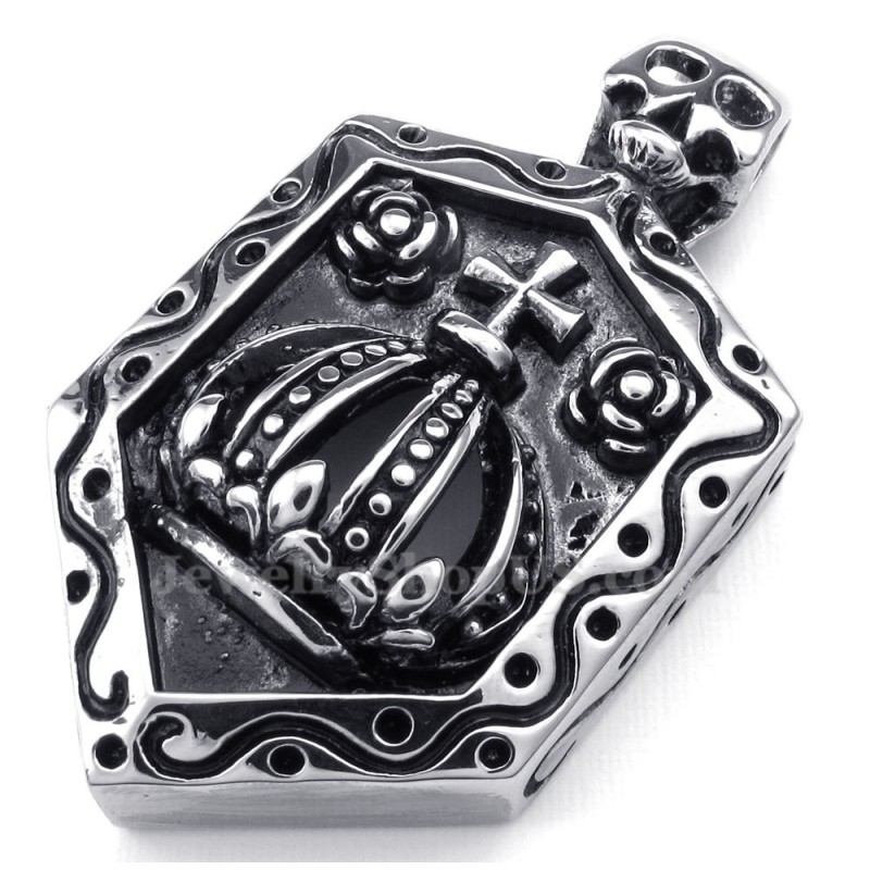 Collier Pendentif Couronne Impériale En Titane (Chaîne Gratuite)