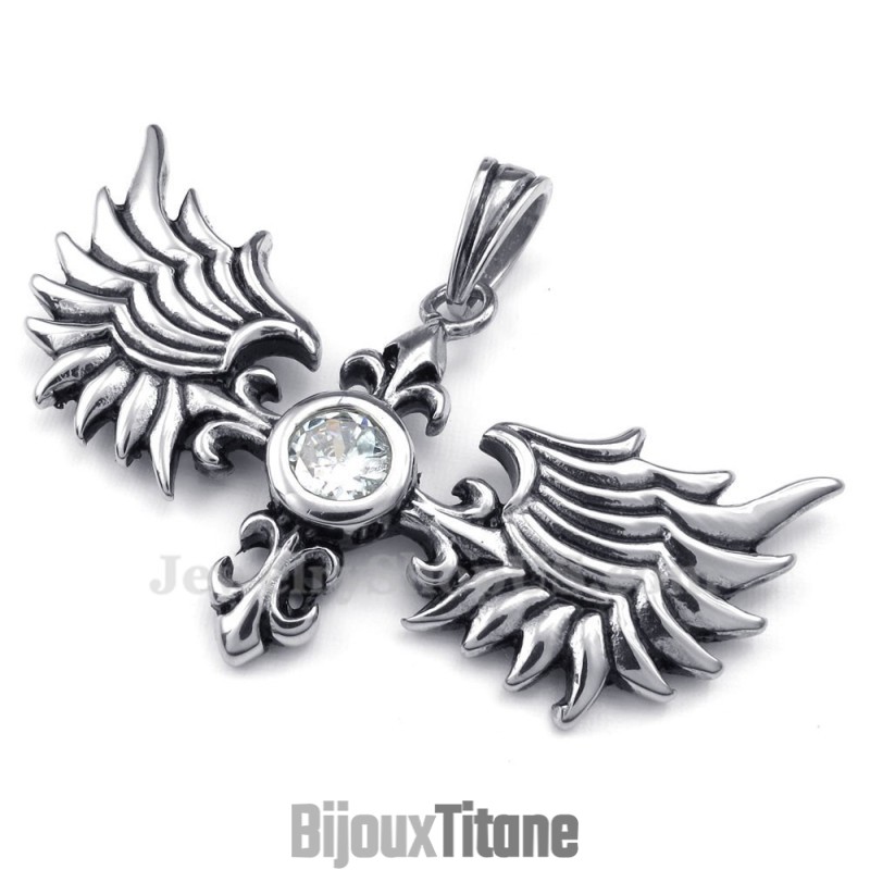 Collier Pendentif Ailes En Titane (Chaîne Gratuite) Collier Pendentif Ailes En Titane (Chaîne Gratuite)