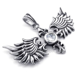 Collier Pendentif Ailes En Titane (Chaîne Gratuite)