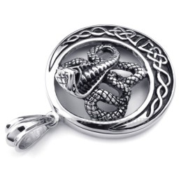 Collier Pendentif Cobra En Titane (Chaîne Gratuite)