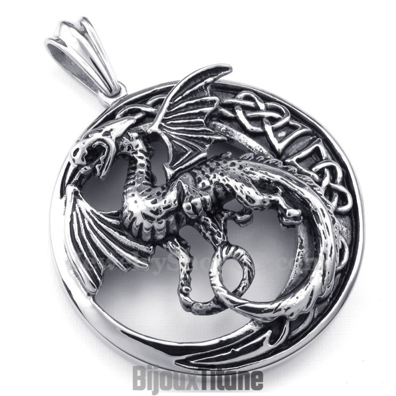 Collier Pendentif Ptérosaure En Titane (Chaîne Gratuite)