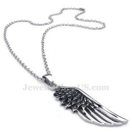 Collier Pendentif Plume En Titane (Chaîne Gratuite)