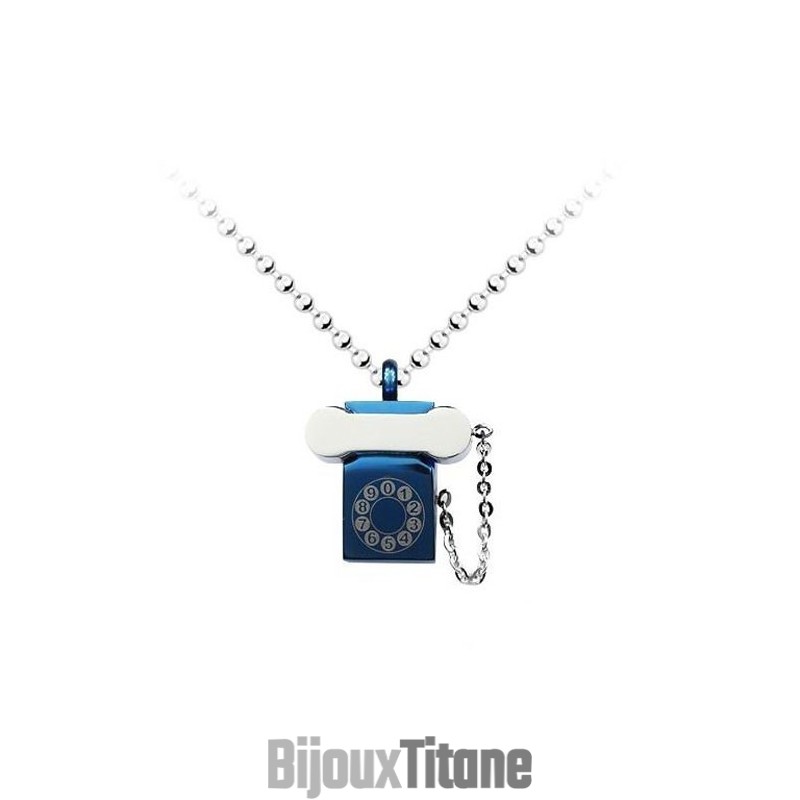 Pendentif Téléphone En Titane De Style Nouveau - Chaîne Offerte