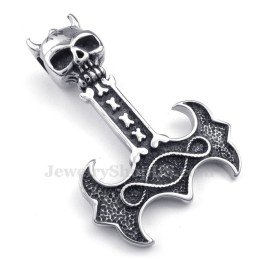 Collier Pendentif Marteau De Thor En Titane (Chaîne Gratuite)