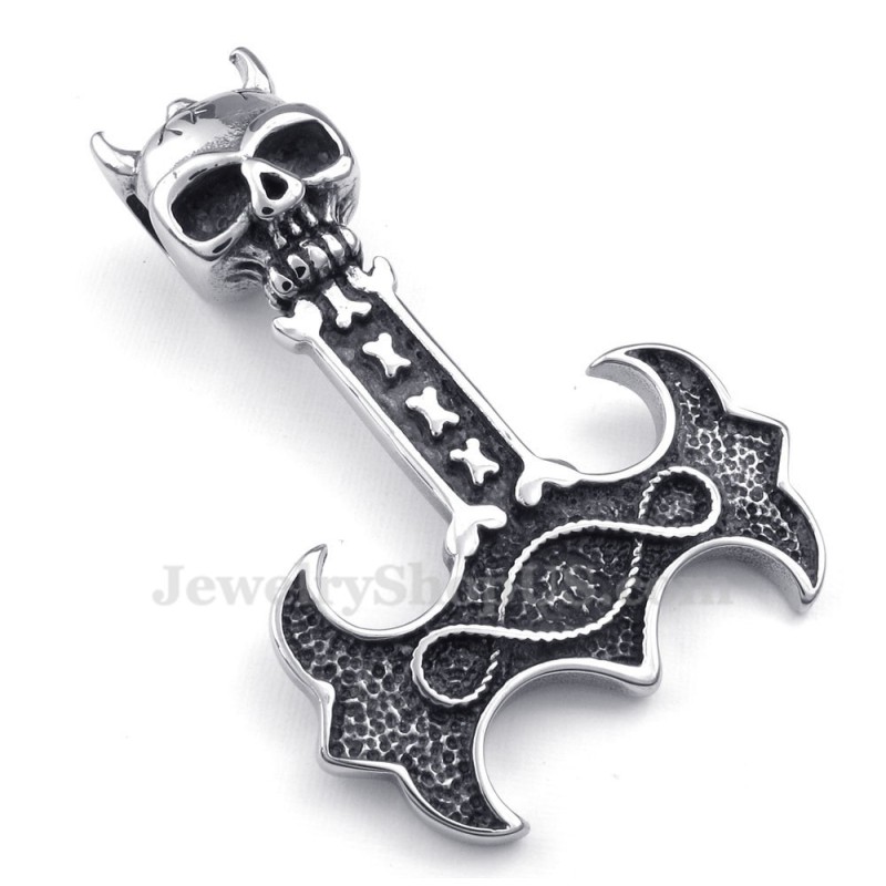 Collier Pendentif Marteau De Thor En Titane (Chaîne Gratuite) Collier Pendentif Marteau De Thor En Titane (Chaîne Gratuite)