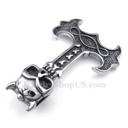 Collier Pendentif Marteau De Thor En Titane (Chaîne Gratuite)