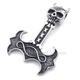 Collier Pendentif Marteau De Thor En Titane (Chaîne Gratuite)