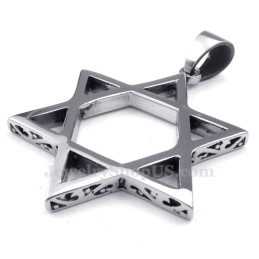 Collier Avec Pendentif En Titane Pour Homme, Motif Étoile Creuse (Chaîne Offerte)