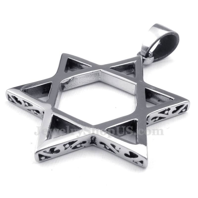 Collier Avec Pendentif En Titane Pour Homme, Motif Étoile Creuse (Chaîne Offerte)