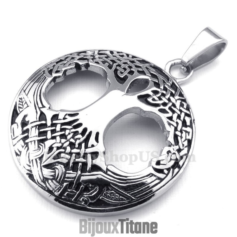 Collier Pendentif Arbre De Vie Celtique En Titane (Chaîne Offerte)